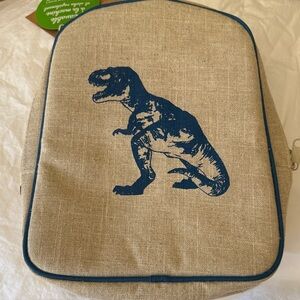 So young Dinosaur Print Tan Lunch Bag
